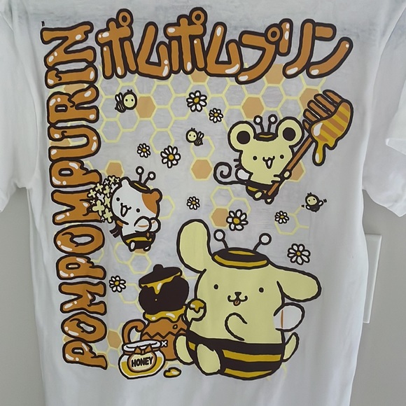 NWT white Sanrio Pompompurin t-shirt double sided - Picture 4 of 5